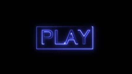 Glowing neon play text icon animation with modern style
Abstract light play button sign on black background motion design - Powered by Adobe