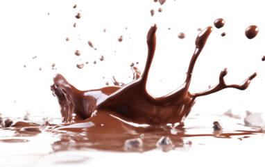 Chocolate pieces flying on white background,png