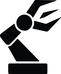 Illustrator Vector Industrial robotic arm simple machine design silhouette