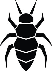 Illustrator Vector Insect bug beetle minimal black and white silhouette