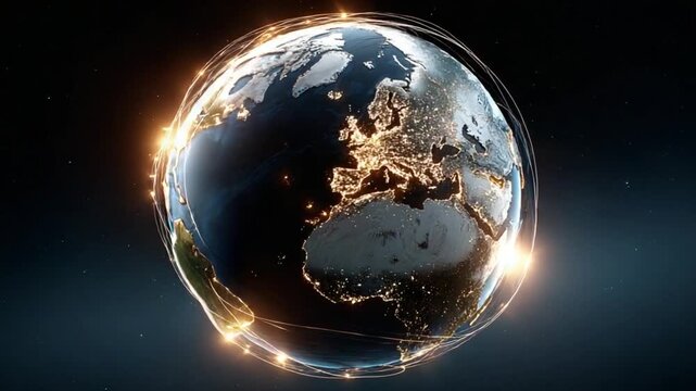 Global Connections: A digital depiction of the Earth, with illuminated networks illustrating global connectivity, evoking the interconnectedness of our world.