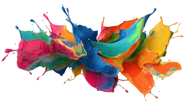 Vibrant colorful paint splashes