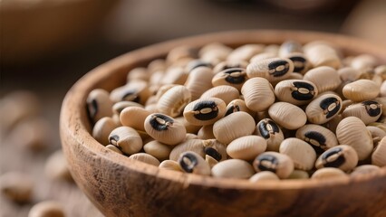 Organic Dry Black Eyed Peas in a Bowl