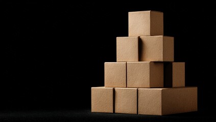 Stacked cardboard boxes