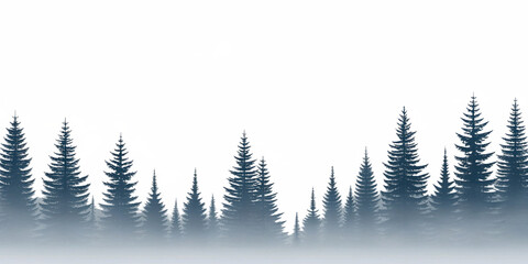 Tranquil Misty Pine Forest in Early Morning Fog on Transparent Background
Serene Evergreen Forest with Morning Fog and Mystical Atmosphere Isolated on Transparent Background