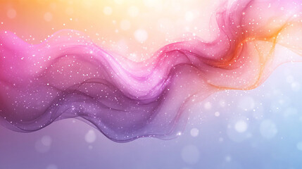 Colorful abstract wave with sparkles on gradient background