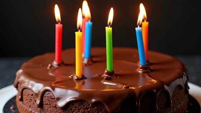 chocolate cake with candle