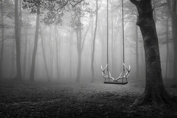 Foggy forest swing