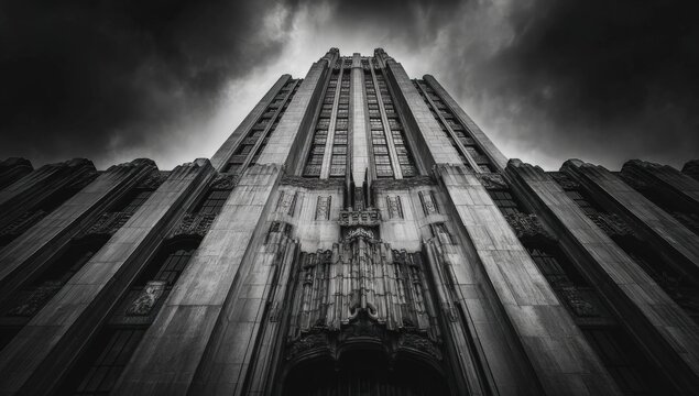 Dramatic skyscraper facade