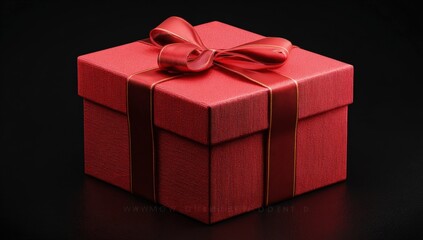 Obraz premium Red gift box with a bow (1)