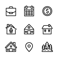 real estate icons set