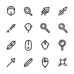 black and white icons set