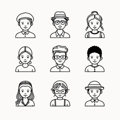 set of cartoon faces