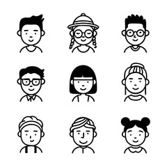 set of cartoon faces