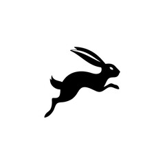 Obraz premium vector illustration of a silhouette of a rabbit