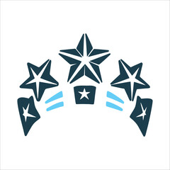 Chinese Flag Stars Arc - National Day Vector National Day Five yellow stars from the Chinese flag arranged in an arc over a solid base