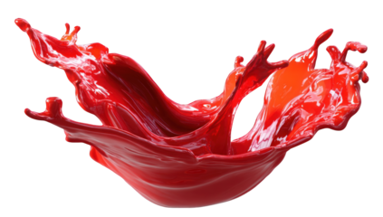 Vibrant red liquid splash