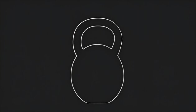 Kettlebell Fitness Icon with Dark Background.