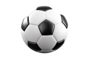 Obraz premium A soccer ball, perfectly spherical, with black and white panels