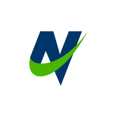 N swosh icon modern simple branding