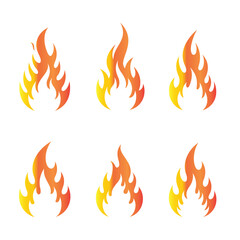 Set of fire flames vector icons stock illustration