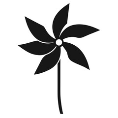 silhouette  wind flower aka on white