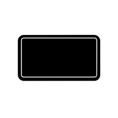 Minimalist black silhouette of a baking tray with raised edges for oven essentials
