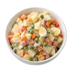 Russian salad isolated on transparent background