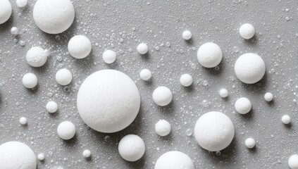 Abstract pattern of white spheres on a gray surface