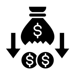 Money Loss  Icon Element For Design