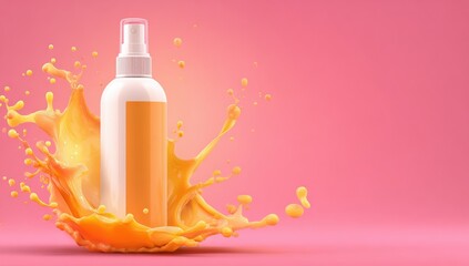 Spray bottle in orange splash
