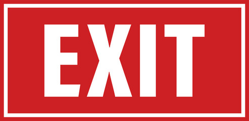 Exit word PNG. Exit label transparent PNG. Exit signboard vector illustration. Red exit sign. Exit symbol. Exit sign PNG. Emergency sign PNG.