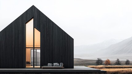 Fototapeta premium Understated luxury eco home with minimalist detailing and clean symmetry