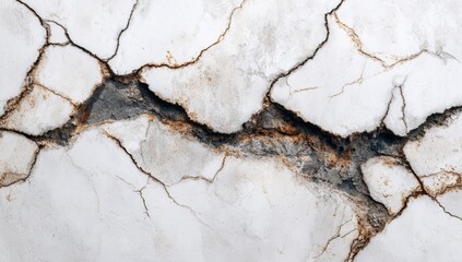 White marble with deep cracks