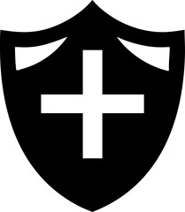 Obraz premium Classic black and white shield silhouette for heraldry and design