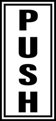 Vertical push label transparent PNG. Push signboard line drawing. Push sign line art. Push vector. Push sign PNG. Push word PNG. Door sign PNG.