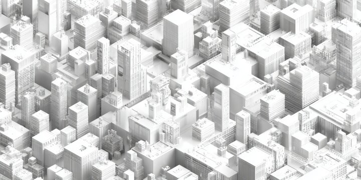 Abstract cityscape, isometric view