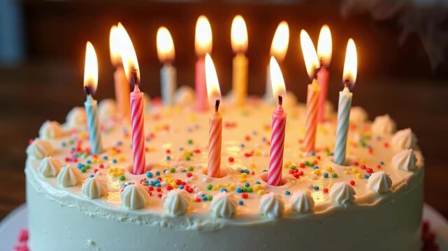 birthday cake with candles