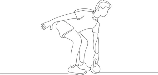 Hamstring Stretch Man. One Line Art Minimalist Fitness Illustration