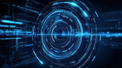 Digital abstract graphic of a circular data visualization.
