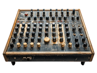 Vintage Audio Mixer with Knobs and Dials