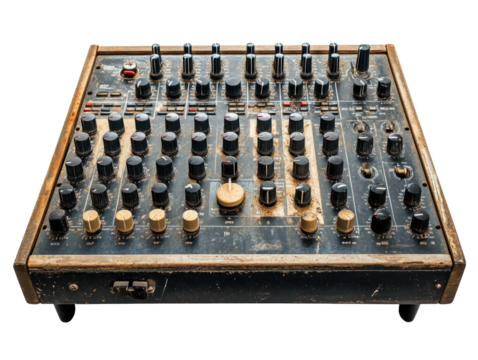 Vintage Audio Mixer with Knobs and Dials