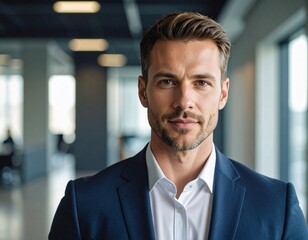 Fototapeta premium 胸上ポートレートの男性社員 / Chest-up Portrait of Male Business Professional