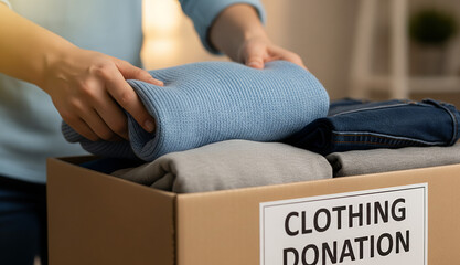 Clothes Going into Donation Box