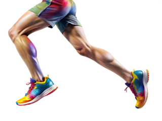 male runner running on the beach isolated on white background. PNG Transparent file type with high definition quality And vibrant color grading Available.