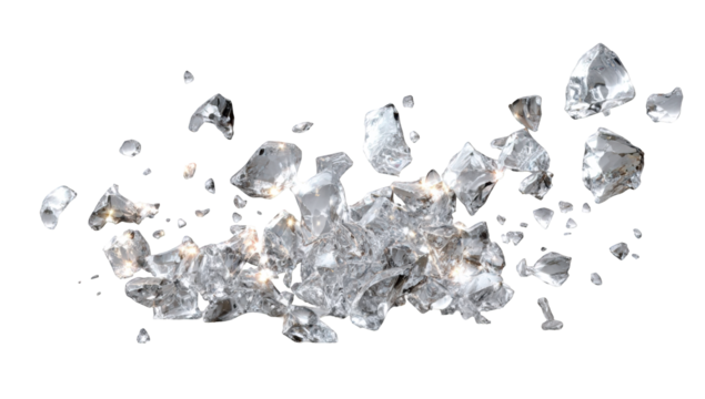 Abstract cluster of fragmented crystals