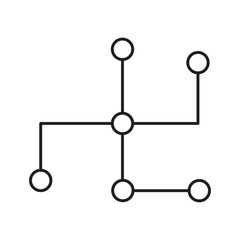 Hub network connection and Central database symbol flat line icon.