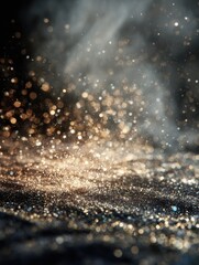 bokeh blur of glittery metallic dust