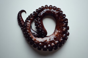 Glazed tentacle on white background showcasing fluid motion