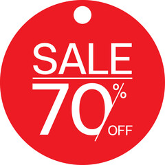 Red discount tag with transparent background ready to use.